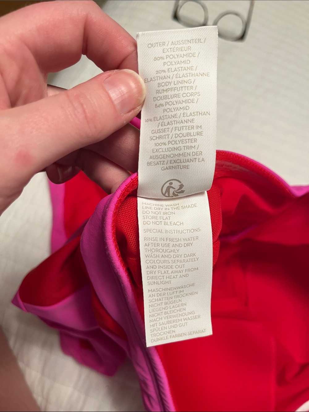 Boden Pink & Red Halter Color Block One-Piece Swimsuit - Long Torso - Picture 8 of 8